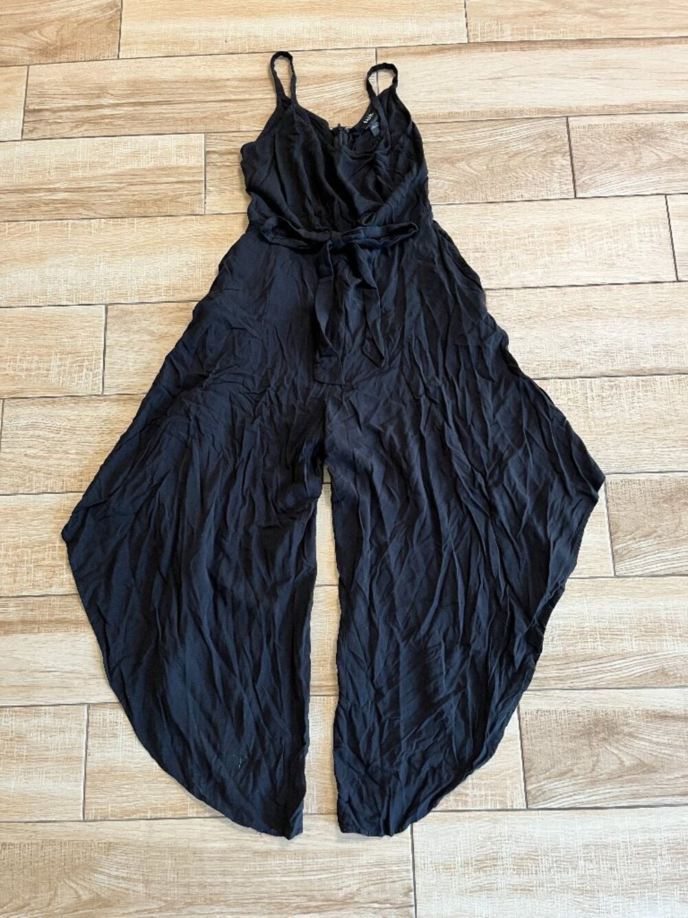 Womens MSK Black Flared Leg Jumpsuit - S